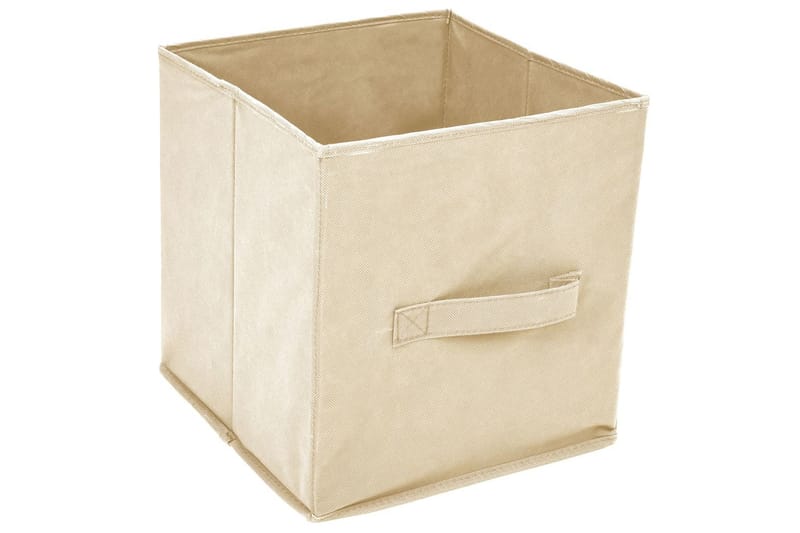 beBasic Oppbevaringsskap med 4 stoffkurver kremhvit 63x30x71 cm stål - Krem - Oppbevaring - Oppbevaring til småting - Oppbevaringsbokser