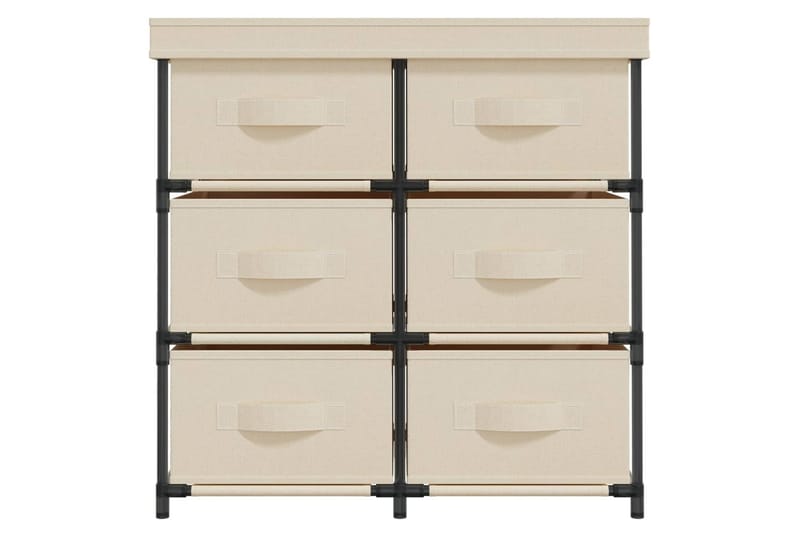 beBasic Oppbevaringsskap med 6 skuffer 55x29x55 cm kremhvit stål - Krem - Oppbevaring - Oppbevaring til småting - Oppbevaringsbokser