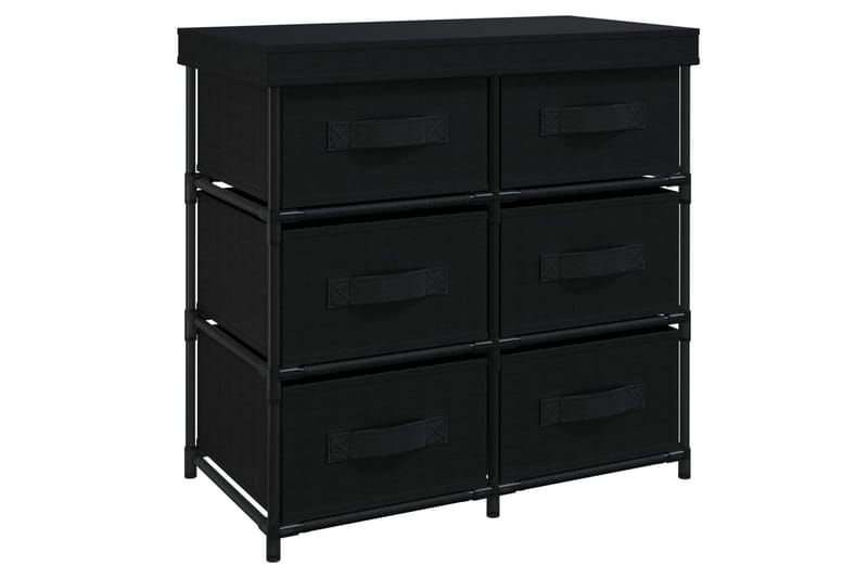 beBasic Oppbevaringsskap med 6 skuffer 55x29x55 cm svart stål - Svart - Oppbevaring - Oppbevaring til småting - Oppbevaringsbokser