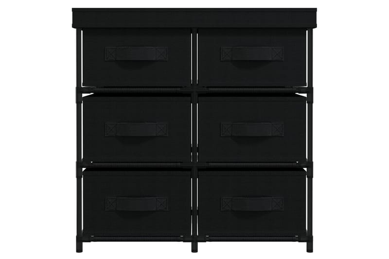 beBasic Oppbevaringsskap med 6 skuffer 55x29x55 cm svart stål - Svart - Oppbevaring - Oppbevaring til småting - Oppbevaringsbokser