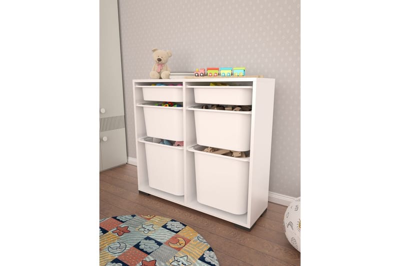 Carla Oppbevaringsbokser 90 cm - Hvit - Oppbevaring - Oppbevaring til småting - Oppbevaringsbokser