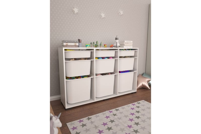 Flerbruks Kapasitetskap Belna Hvit - Hvit - Oppbevaring - Oppbevaring til småting - Oppbevaringsbokser
