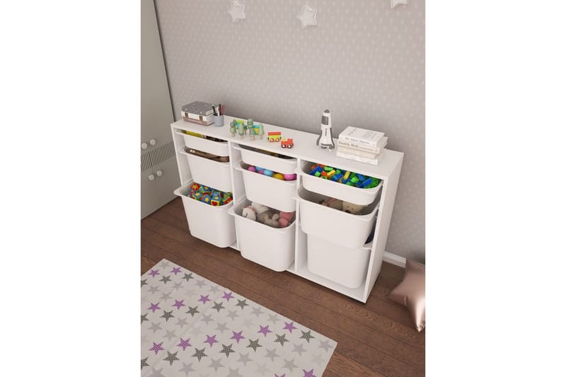 Flerbruks Kapasitetskap Belna Hvit - Hvit - Oppbevaring - Oppbevaring til småting - Oppbevaringsbokser