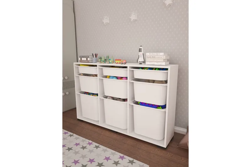 Flerbruks Kapasitetskap Belna Hvit - Hvit - Oppbevaring - Oppbevaring til småting - Oppbevaringsbokser