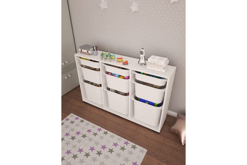 Flerbruks Kapasitetskap Belna Hvit - Hvit - Oppbevaring - Oppbevaring til småting - Oppbevaringsbokser