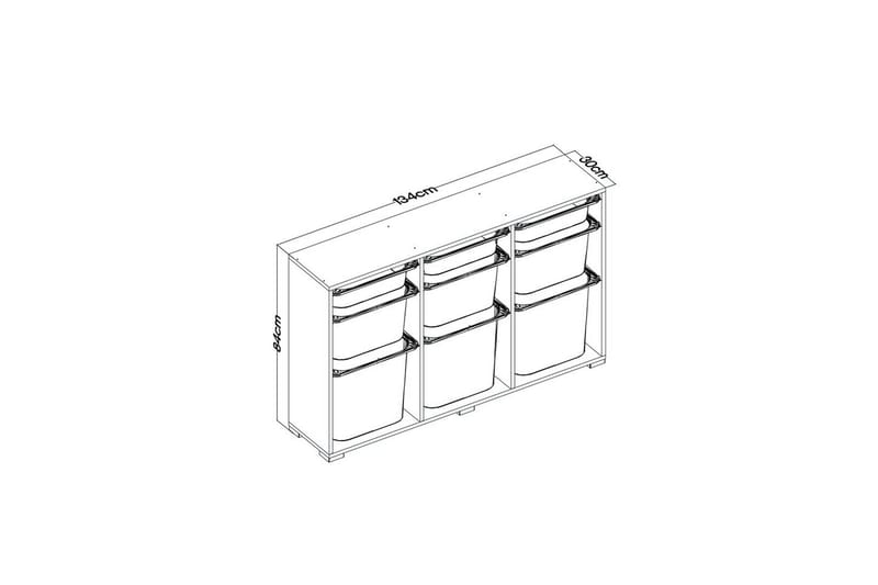 Flerbruks Kapasitetskap Belna Hvit - Hvit - Oppbevaring - Oppbevaring til småting - Oppbevaringsbokser
