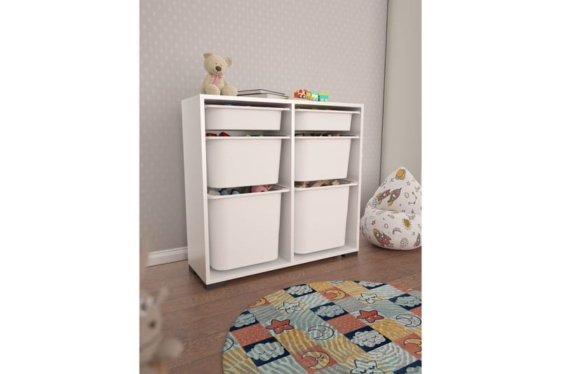 Flerbruks Kapasitetskap Carla Hvit - Hvit - Oppbevaring - Oppbevaring til småting - Oppbevaringsbokser