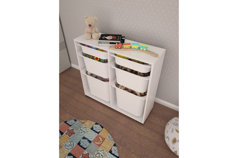 Flerbruks Kapasitetskap Carla Hvit - Hvit - Oppbevaring - Oppbevaring til småting - Oppbevaringsbokser