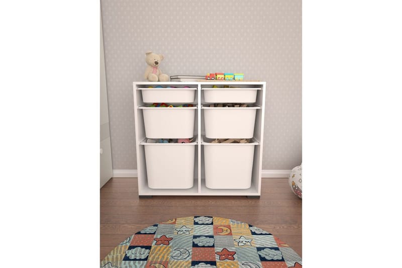 Flerbruks Kapasitetskap Carla Hvit - Hvit - Oppbevaring - Oppbevaring til småting - Oppbevaringsbokser