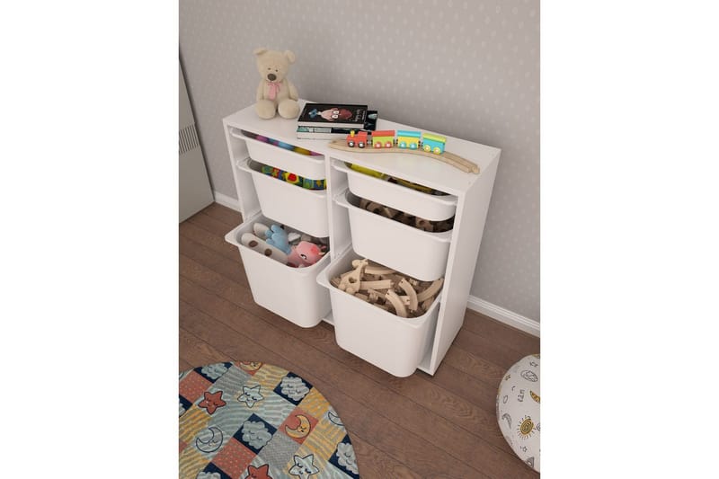 Flerbruks Kapasitetskap Carla Hvit - Hvit - Oppbevaring - Oppbevaring til småting - Oppbevaringsbokser