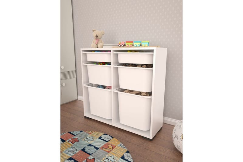 Flerbruks Kapasitetskap Carla Hvit - Hvit - Oppbevaring - Oppbevaring til småting - Oppbevaringsbokser