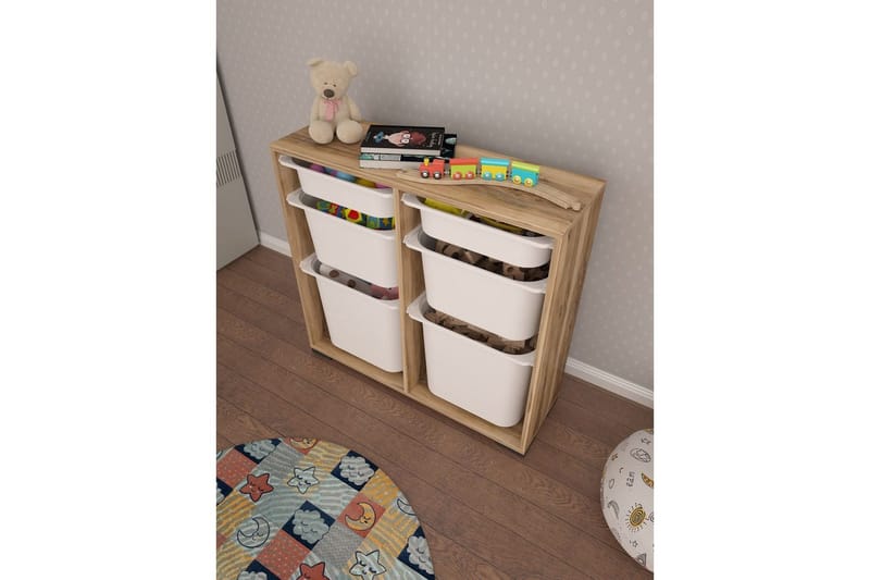 Flerbruks Kapasitetskap Carla Valnøtt Hvit - Valnøtt Hvit - Oppbevaring - Oppbevaring til småting - Oppbevaringsbokser