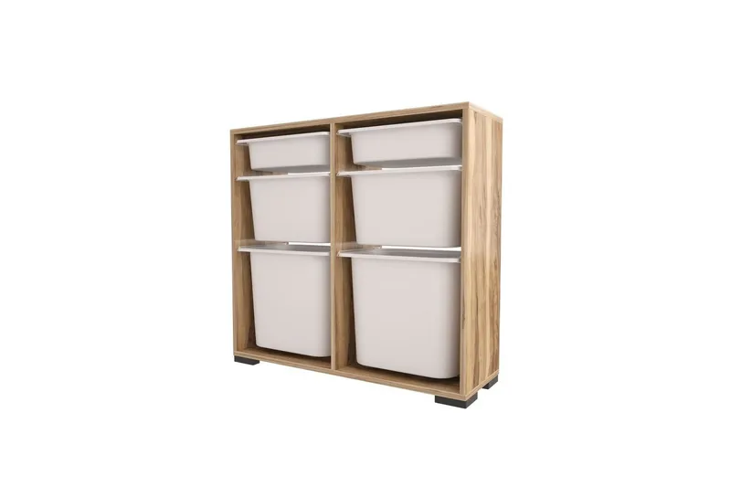 Flerbruks Kapasitetskap Carla Valnøtt Hvit - Valnøtt Hvit - Oppbevaring - Oppbevaring til småting - Oppbevaringsbokser