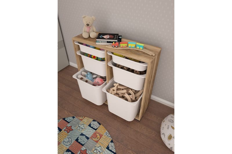 Flerbruks Kapasitetskap Carla Valnøtt Hvit - Valnøtt Hvit - Oppbevaring - Oppbevaring til småting - Oppbevaringsbokser