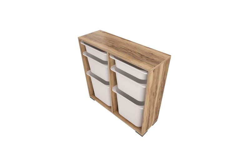 Flerbruks Kapasitetskap Carla Valnøtt Hvit - Valnøtt Hvit - Oppbevaring - Oppbevaring til småting - Oppbevaringsbokser