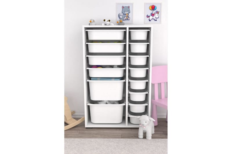 Flerbruks Kapasitetskap Havor Hvit - Hvit - Oppbevaring - Oppbevaring til småting - Oppbevaringsbokser