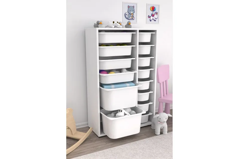 Flerbruks Kapasitetskap Havor Hvit - Hvit - Oppbevaring - Oppbevaring til småting - Oppbevaringsbokser