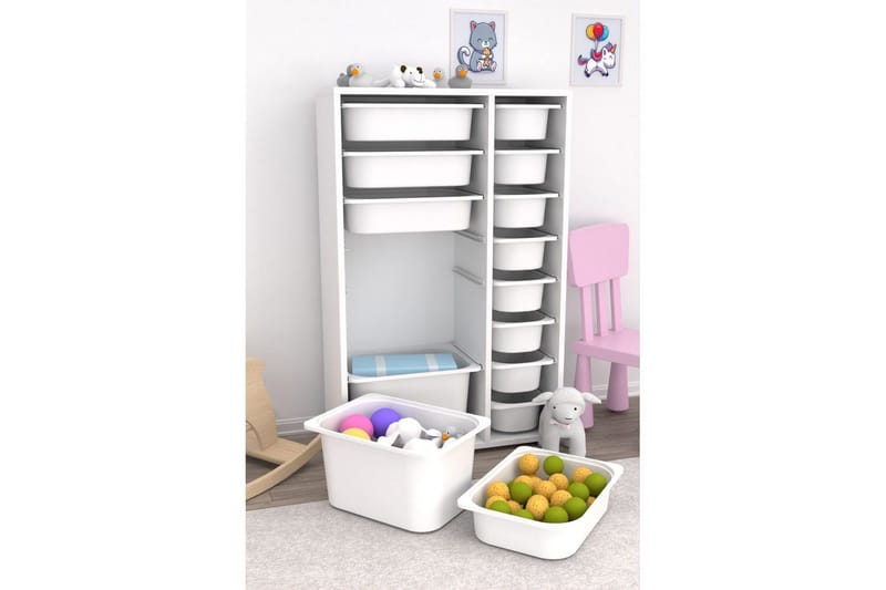 Flerbruks Kapasitetskap Havor Hvit - Hvit - Oppbevaring - Oppbevaring til småting - Oppbevaringsbokser