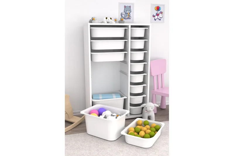 Flerbruks Kapasitetskap Havor Hvit - Hvit - Oppbevaring - Oppbevaring til småting - Oppbevaringsbokser