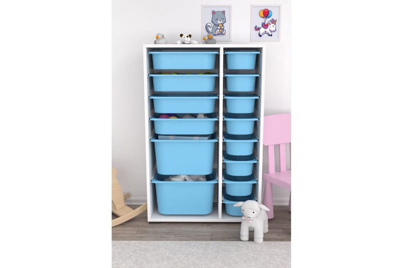 Flerbruks Kapasitetskap Kjerne (69,5 x 109 x 30 cm) Blå - Blå - Oppbevaring - Oppbevaring til småting - Oppbevaringsbokser