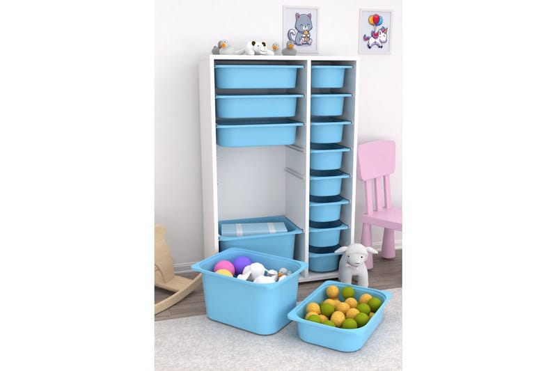 Flerbruks Kapasitetskap Kjerne (69,5 x 109 x 30 cm) Blå - Blå - Oppbevaring - Oppbevaring til småting - Oppbevaringsbokser