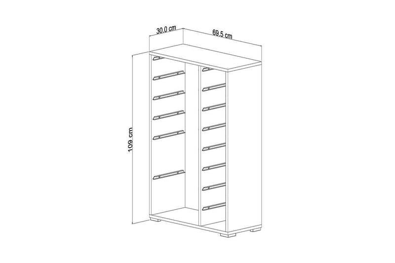 Flerbruks Kapasitetskap Kjerne (69,5 x 109 x 30 cm) Eik / Hvit - Eik / Hvit - Oppbevaring - Oppbevaring til småting - Oppbevaringsbokser