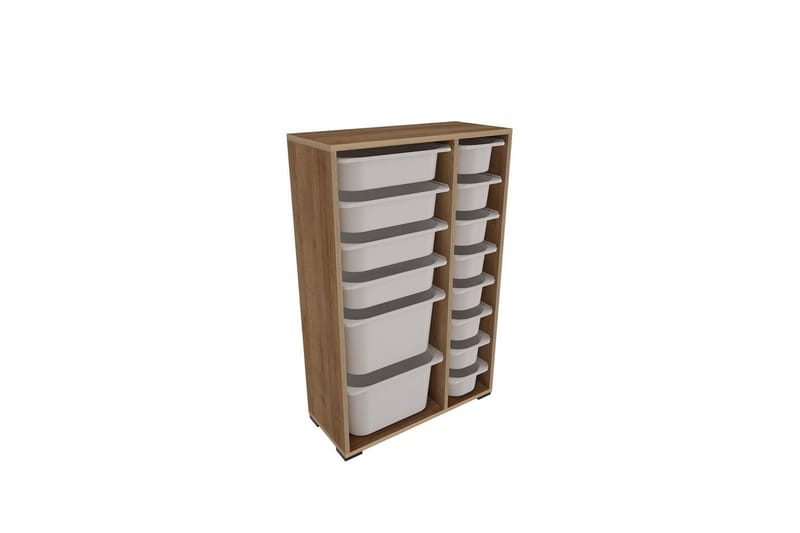 Flerbruks Kapasitetskap Kjerne (69,5 x 109 x 30 cm) Eik / Hvit - Eik / Hvit - Oppbevaring - Oppbevaring til småting - Oppbevaringsbokser