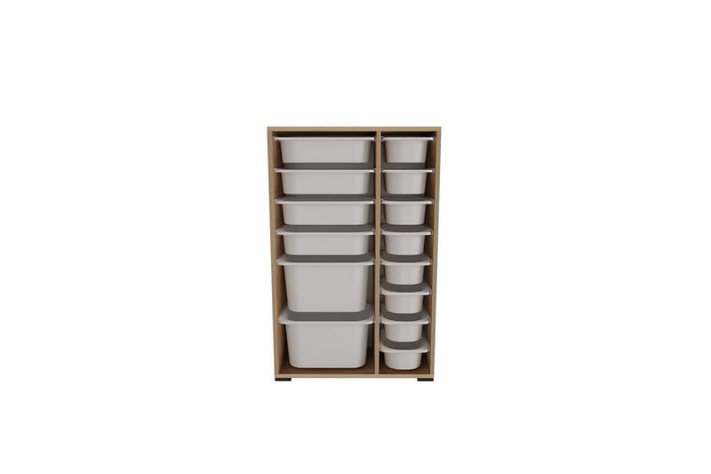 Flerbruks Kapasitetskap Kjerne (69,5 x 109 x 30 cm) Eik / Hvit - Eik / Hvit - Oppbevaring - Oppbevaring til småting - Oppbevaringsbokser