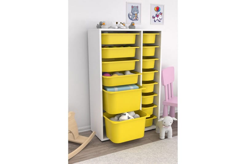 Flerbruks Kapasitetskap Kjerne (69,5 x 109 x 30 cm) Gul - Gul - Oppbevaring - Oppbevaring til småting - Oppbevaringsbokser