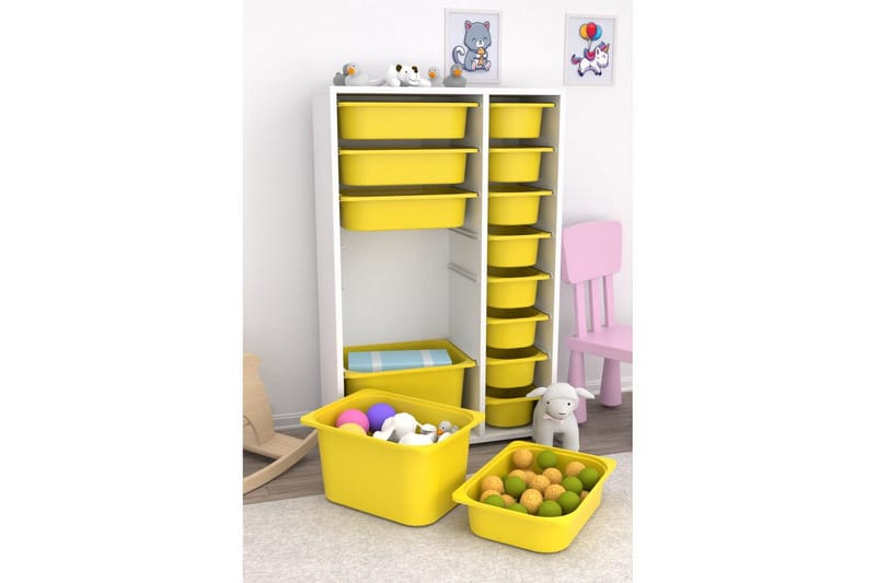 Flerbruks Kapasitetskap Kjerne (69,5 x 109 x 30 cm) Gul - Gul - Oppbevaring - Oppbevaring til småting - Oppbevaringsbokser