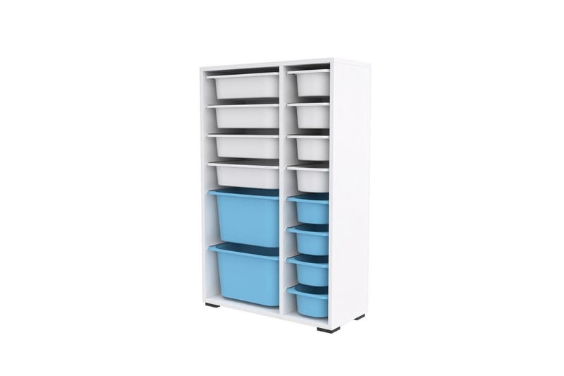 Flerbruks Kapasitetskap Kjerne (69,5 x 109 x 30 cm) Hvit / Blå - Hvit / Blå - Oppbevaring - Oppbevaring til småting - Oppbevaringsbokser