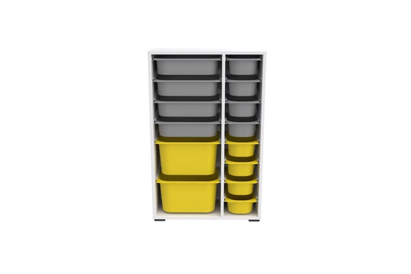 Flerbruks Kapasitetskap Kjerne (69,5 x 109 x 30 cm) Hvit / Grå / Gul - Hvit / Grå / Gul - Oppbevaring - Oppbevaring til småting - Oppbevaringsbokser