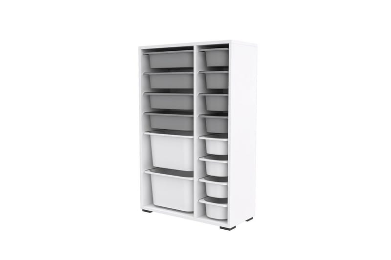 Flerbruks Kapasitetskap Kjerne (69,5 x 109 x 30 cm) Hvit / Grå - Hvit / Grå - Oppbevaring - Oppbevaring til småting - Oppbevaringsbokser