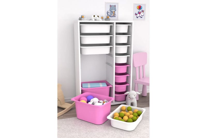 Flerbruks Kapasitetskap Kjerne (69,5 x 109 x 30 cm) Hvit / Veyaa - Hvit / Veyaa - Oppbevaring - Oppbevaring til småting - Oppbevaringsbokser