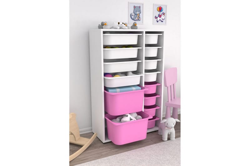 Flerbruks Kapasitetskap Kjerne (69,5 x 109 x 30 cm) Hvit / Veyaa - Hvit / Veyaa - Oppbevaring - Oppbevaring til småting - Oppbevaringsbokser