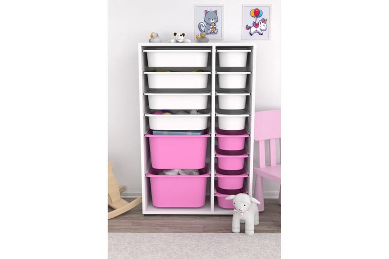 Flerbruks Kapasitetskap Kjerne (69,5 x 109 x 30 cm) Hvit / Veyaa - Hvit / Veyaa - Oppbevaring - Oppbevaring til småting - Oppbevaringsbokser