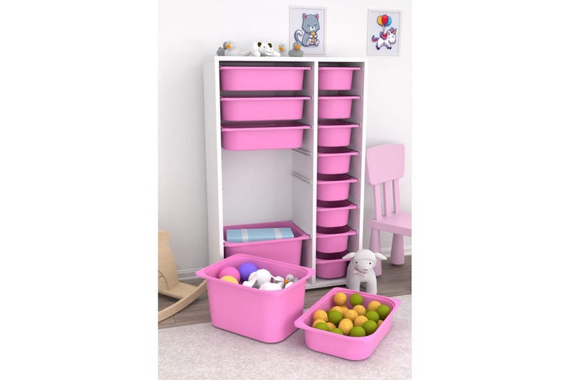Flerbruks Kapasitetskap Kjerne (69,5 x 109 x 30 cm) Veyaa - Pienk - Oppbevaring - Oppbevaring til småting - Oppbevaringsbokser