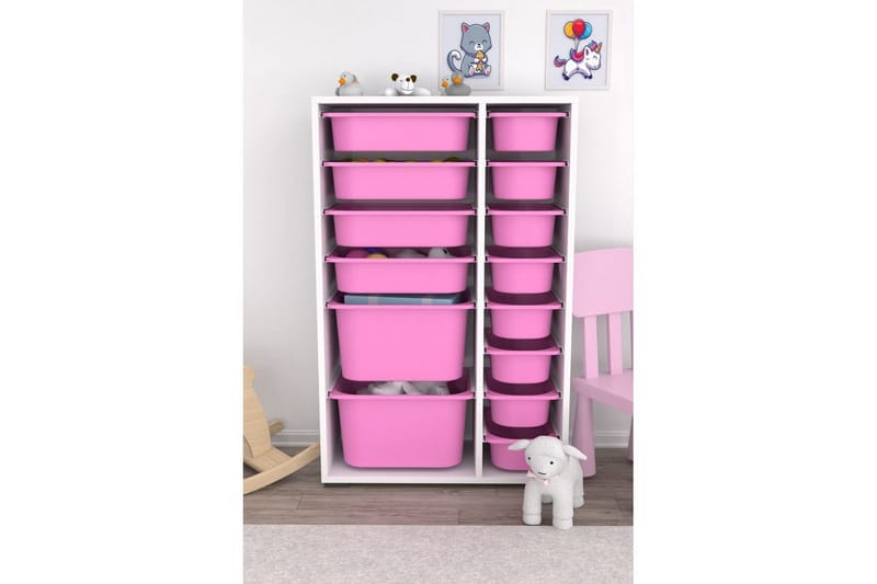 Flerbruks Kapasitetskap Kjerne (69,5 x 109 x 30 cm) Veyaa - Pienk - Oppbevaring - Oppbevaring til småting - Oppbevaringsbokser