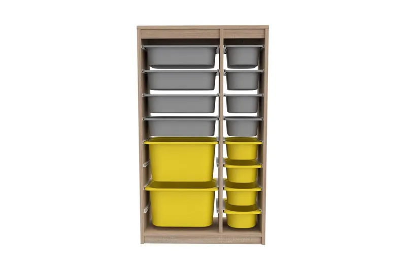 Flerbruks Kapasitetskap Montana (69 x 112,2 x 29,6 cm) Sonomo Grå / Gul, Sonomo Grå / Gul