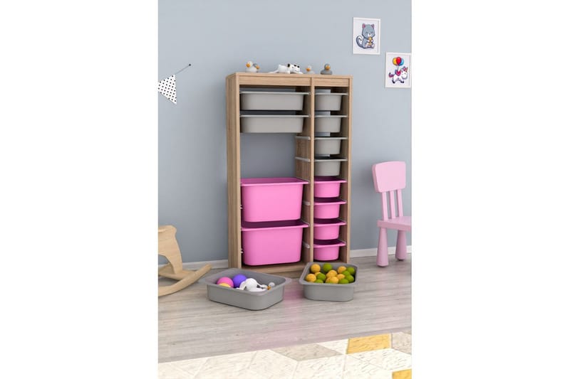 Flerbruks Kapasitetskap Montana (69 x 112,2 x 29,6 cm) Sonomo Grå / Veyaa - Sonomo Grå / Veyaa - Oppbevaring - Oppbevaring til småting - Oppbevaringsbokser