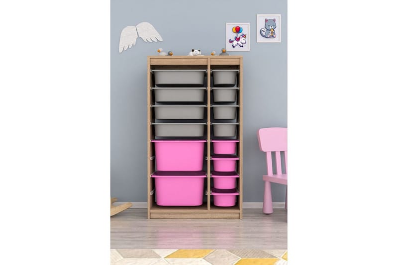 Flerbruks Kapasitetskap Montana (69 x 112,2 x 29,6 cm) Sonomo Grå / Veyaa - Sonomo Grå / Veyaa - Oppbevaring - Oppbevaring til småting - Oppbevaringsbokser