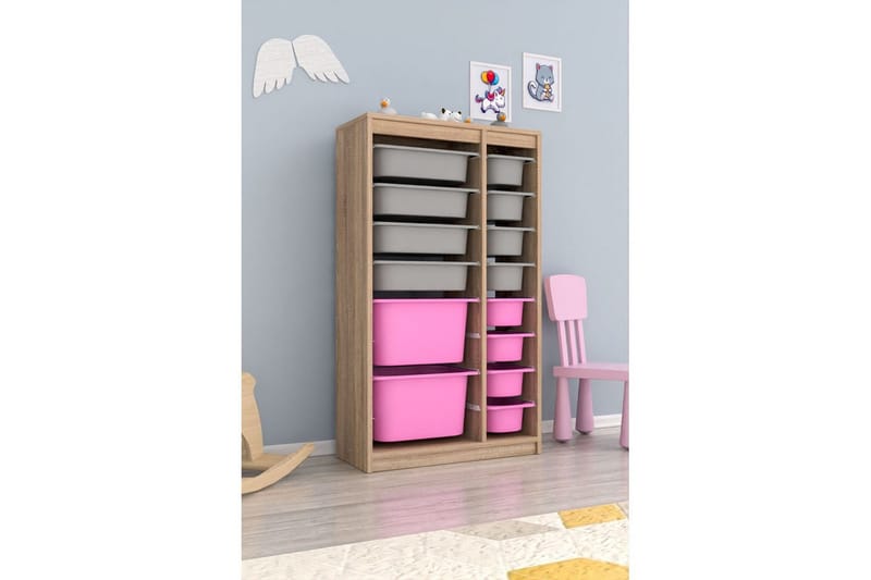 Flerbruks Kapasitetskap Montana (69 x 112,2 x 29,6 cm) Sonomo Grå / Veyaa - Sonomo Grå / Veyaa - Oppbevaring - Oppbevaring til småting - Oppbevaringsbokser