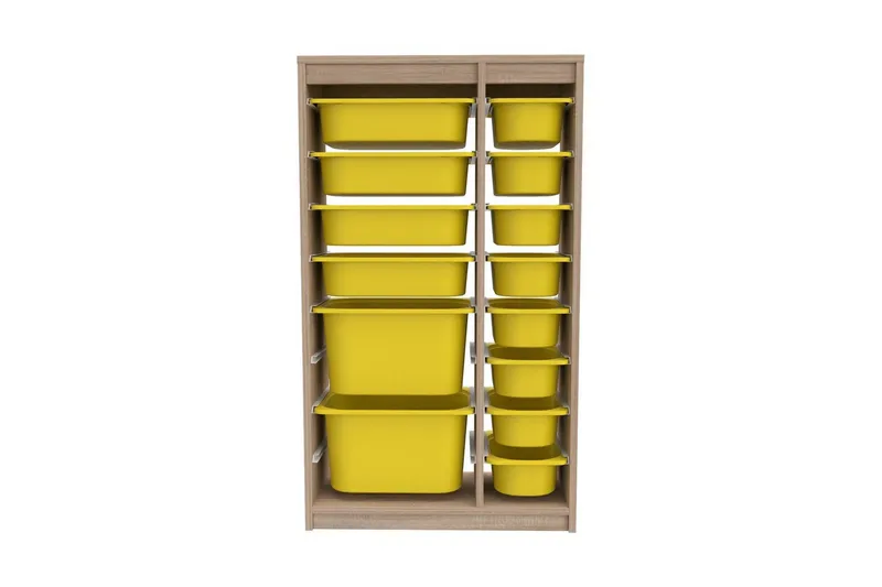 Flerbruks Kapasitetskap Montana (69 x 112,2 x 29,6 cm) Sonomo / Gul - Sonomo / Gul - Oppbevaring - Oppbevaring til småting - Oppbevaringsbokser