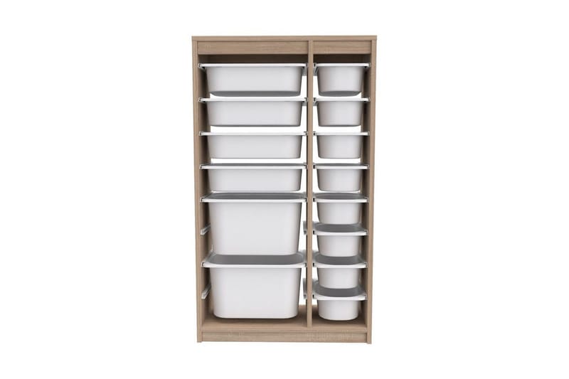 Flerbruks Kapasitetskap Montana (69 x 112,2 x 29,6 cm) Sonomo Hvit - Sonomo Hvit - Oppbevaring - Oppbevaring til småting - Oppbevaringsbokser