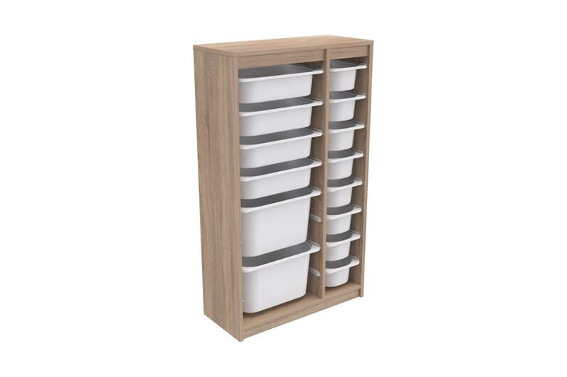 Flerbruks Kapasitetskap Montana (69 x 112,2 x 29,6 cm) Sonomo Hvit - Sonomo Hvit - Oppbevaring - Oppbevaring til småting - Oppbevaringsbokser