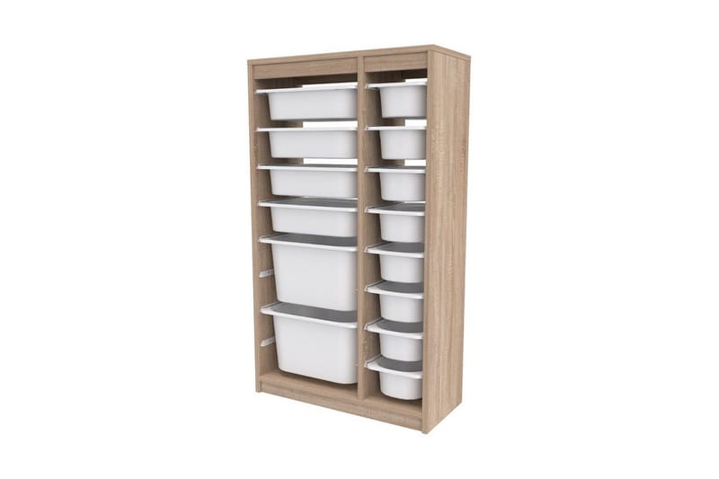 Flerbruks Kapasitetskap Montana (69 x 112,2 x 29,6 cm) Sonomo Hvit - Sonomo Hvit - Oppbevaring - Oppbevaring til småting - Oppbevaringsbokser