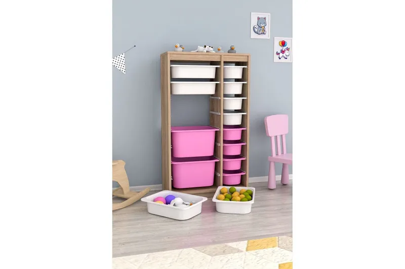 Flerbruks Kapasitetskap Montana (69 x 112,2 x 29,6 cm) Sonomo Hvit / Veyaa - Sonomo Hvit / Veyaa - Oppbevaring - Oppbevaring til småting - Oppbevaringsbokser