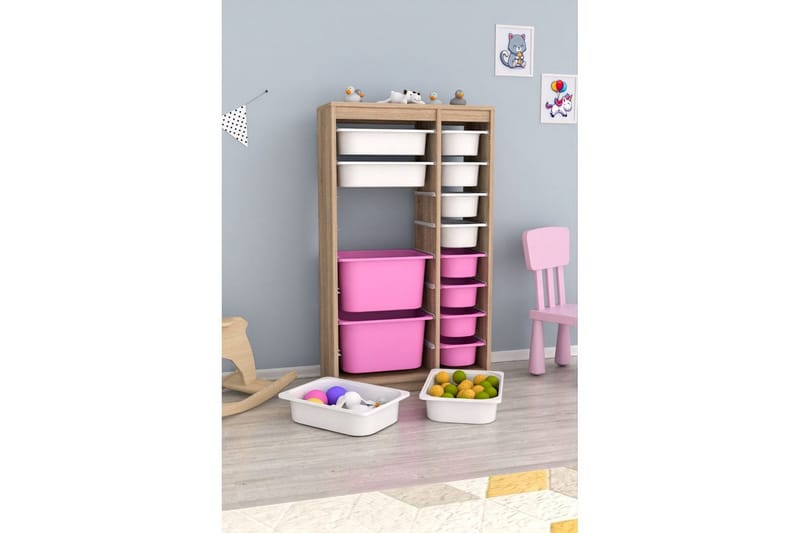 Flerbruks Kapasitetskap Montana (69 x 112,2 x 29,6 cm) Sonomo Hvit / Veyaa - Sonomo Hvit / Veyaa - Oppbevaring - Oppbevaring til småting - Oppbevaringsbokser