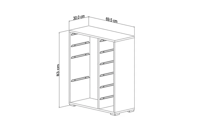 Flerbruks Kapasitetskap Sosan K6B Hvit / Blå - Hvit / Blå - Oppbevaring - Oppbevaring til småting - Oppbevaringsbokser