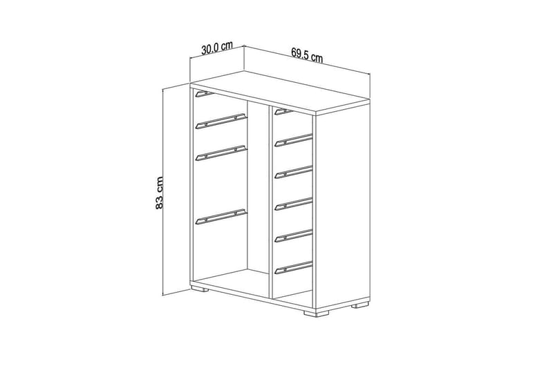Flerbruks Kapasitetskap Sosan K6B Hvit - Hvit - Oppbevaring - Oppbevaring til småting - Oppbevaringsbokser